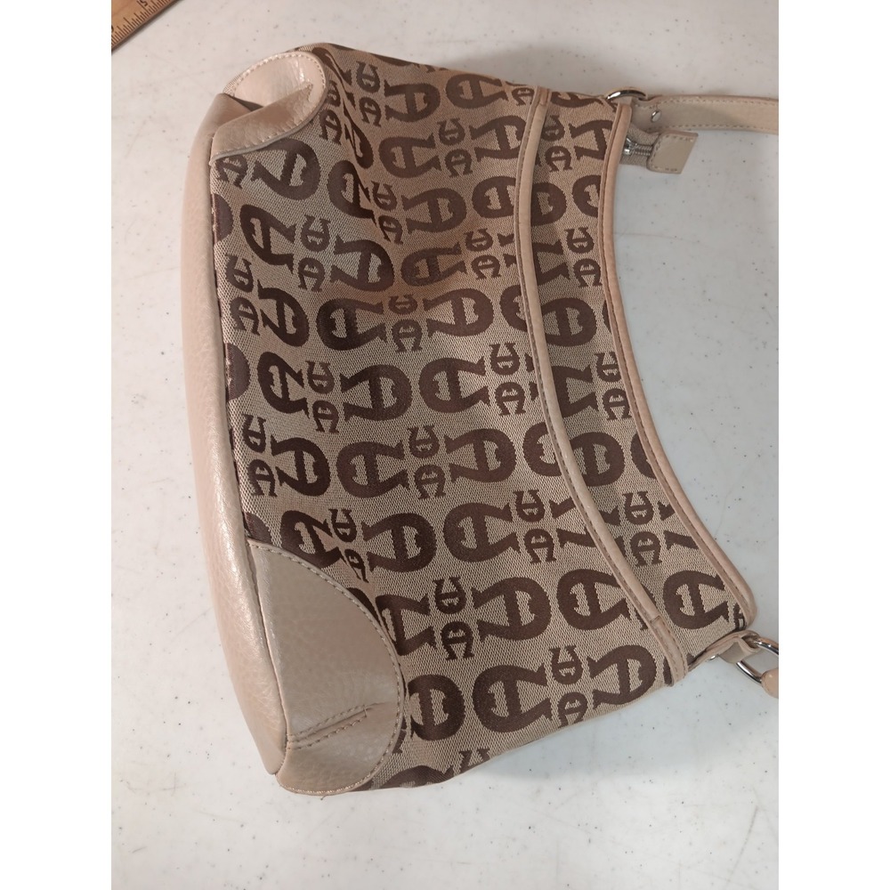 Etienne Aigner Vintage Pre-Owned Cloth w/Leather Short Strap All Over A Logo - Picture 10 of 10